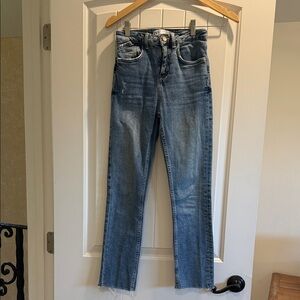 Zara Straight Leg Medium Wash Denim Jeans
